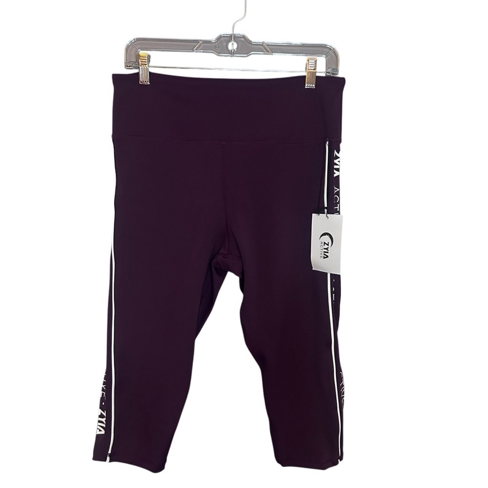 ZYIA Light n Tight Crop Leggings Plum Purple 17” Capri 14/16 NWT